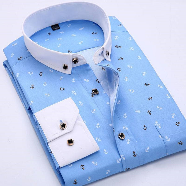 Camisa Cuadros Hombre Estilo Coreano Slim Fit Manga Larga Primavera Verano