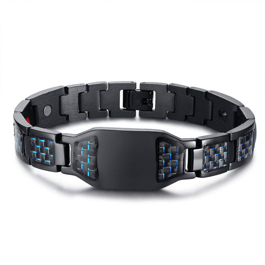 Pulsera Magnética para Hombre en Acero Titanio y Fibra de Carbono - Image 14