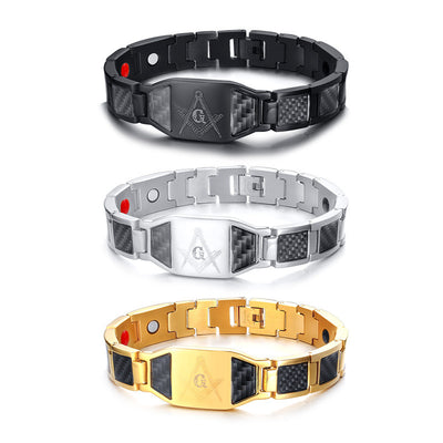 Pulsera Magnética para Hombre en Acero Titanio y Fibra de Carbono - Image 18