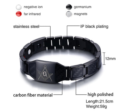 Pulsera Magnética para Hombre en Acero Titanio y Fibra de Carbono - Image 13