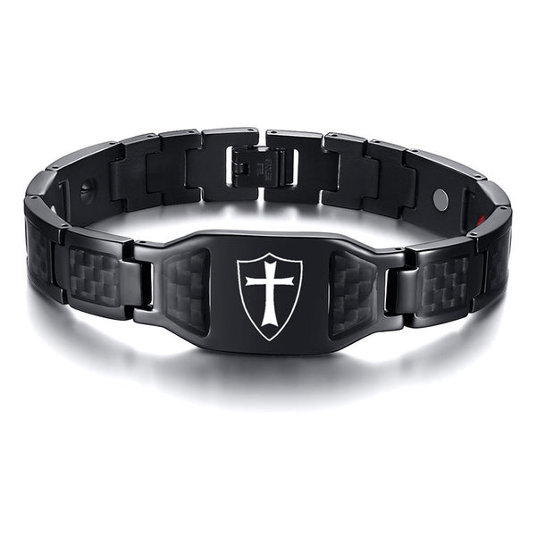 Pulsera Magnética para Hombre en Acero Titanio y Fibra de Carbono - Image 6