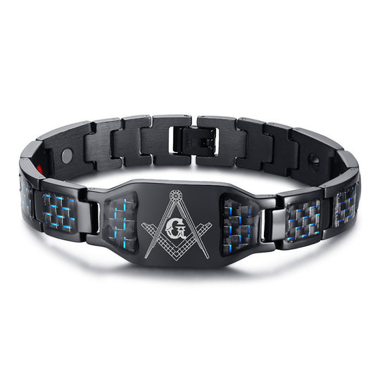 Pulsera Magnética para Hombre en Acero Titanio y Fibra de Carbono - Image 7
