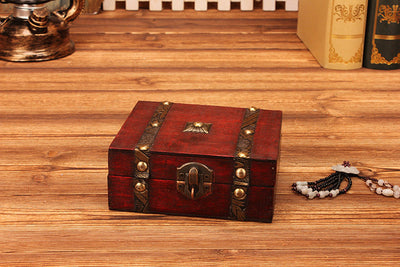 Caja de Almacenamiento Vintage con Doble Cinturón - Pequeña