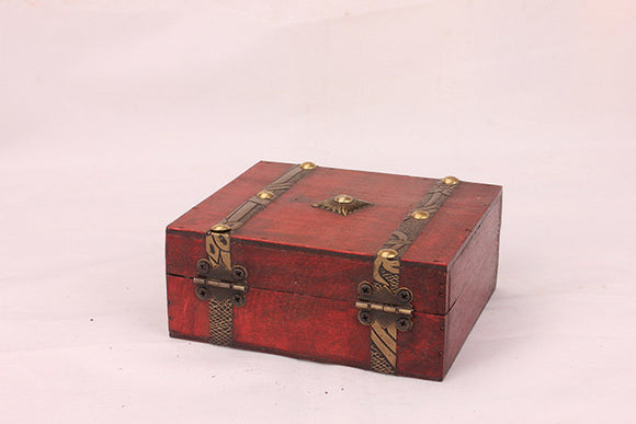 Caja de Almacenamiento Vintage con Doble Cinturón - Pequeña