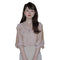 Blusa Suelta Japonesa Cuello Parado Manga 3/4 Dorado