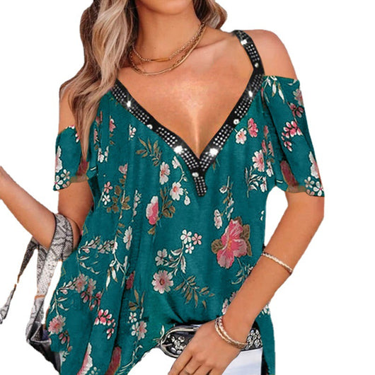 Blusa de Hombro Descubierto con Estampado Verano - Image 7