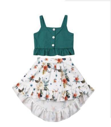 Conjunto de Verano para Niña - Blusa Floral y Falda Playa (1-5 años) - Image 2