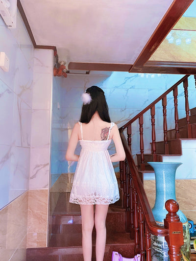 Vestido Niña Cintura Alta con Encaje Versátil - Image 9