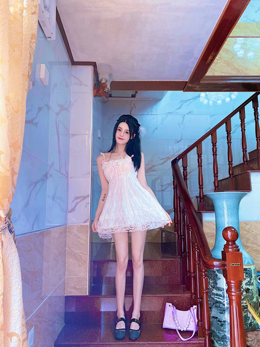 Vestido Niña Cintura Alta con Encaje Versátil - Image 10