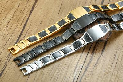 Pulsera Magnética para Hombre en Acero Titanio y Fibra de Carbono - Image 12