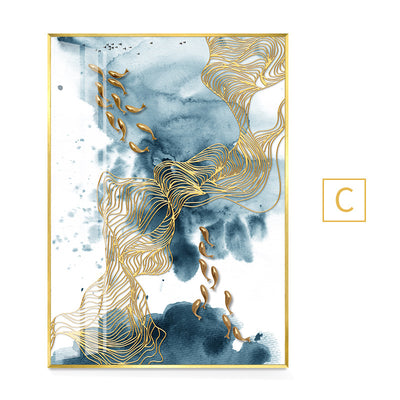 Cuadro Pez Dorado Abstracto Mármol Nórdico - Image 8