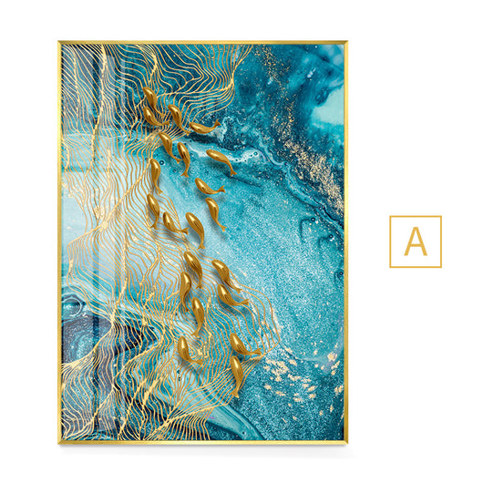 Cuadro Pez Dorado Abstracto Mármol Nórdico - Image 5
