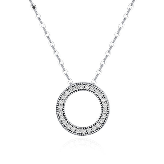 Collar Colgante de Plata Esterlina 925 con Diamantes Redondos