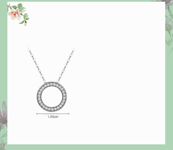 Collar Colgante de Plata Esterlina 925 con Diamantes Redondos