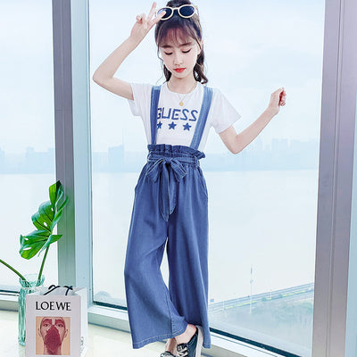 Pantalón Ancho Elegante con Tirantes para Niñas - Image 11