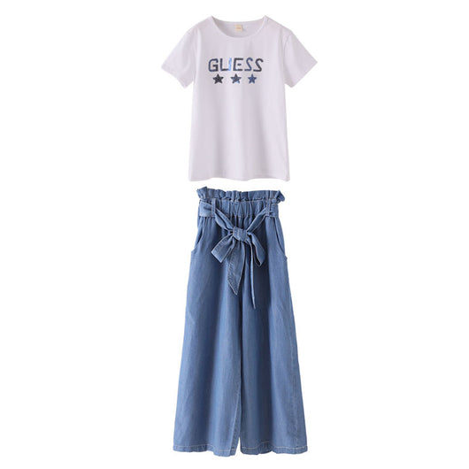 Pantalón Ancho Elegante con Tirantes para Niñas - Image 2