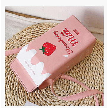 Bolso Mensajero Diseño Caja de Leche Adorable