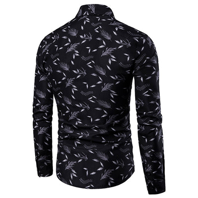 Camisa Casual Manga Larga con Cuello Italiano para Hombre - Image 10