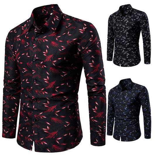 Camisa Casual Manga Larga con Cuello Italiano para Hombre - Image 4