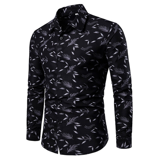 Camisa Casual Manga Larga con Cuello Italiano para Hombre - Image 5