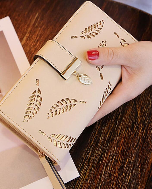 Cartera Larga para Mujer con Diseño de Hojas Doradas - Billetera y Portatarjetas - Image 7