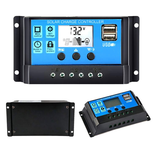 Controlador Solar con Sensor de Luz y Temporizador Automático para Farolas con Doble USB