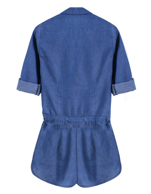 Enterizo Denim Holgado sin Mangas Talla Grande Europeo y Americano - Image 5
