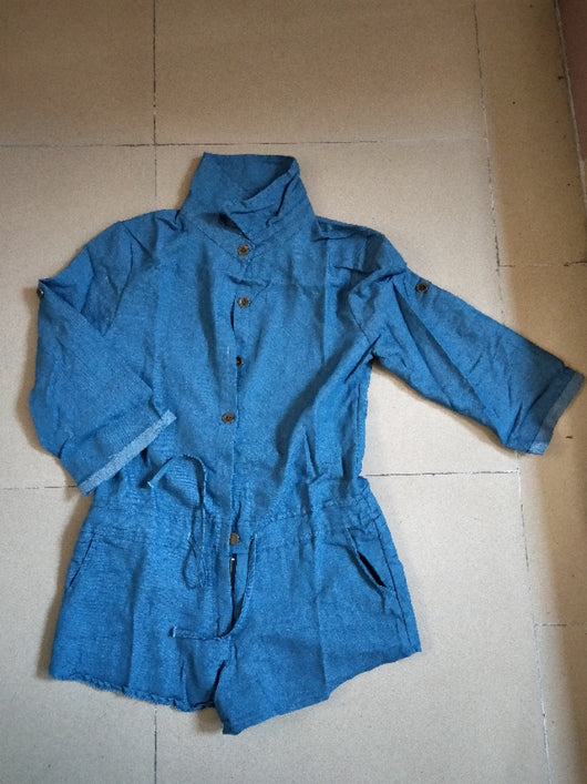 Enterizo Denim Holgado sin Mangas Talla Grande Europeo y Americano - Image 6