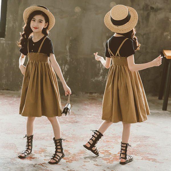 Conjunto Falda con Tirantes Estilo Western Tendencia Red