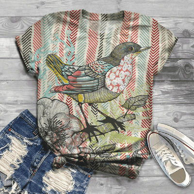 Camiseta Cuello Redondo Estampado 3D Colección Aves - Image 5