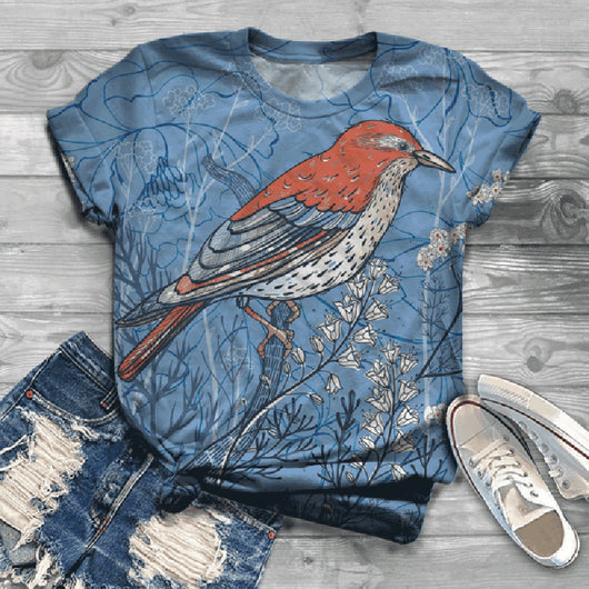 Camiseta Cuello Redondo Estampado 3D Colección Aves - Image 2