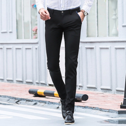 Pantalones Business Casual Negro Slim Fit - Corte Recto Hombre Talla S - Image 2