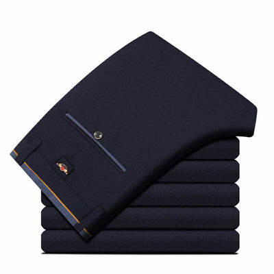Pantalones Business Casual Negro Slim Fit - Corte Recto Hombre Talla S - Image 5