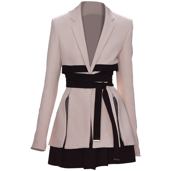Conjunto de Falda Elegante con Corpiño de Encaje y Cordones
