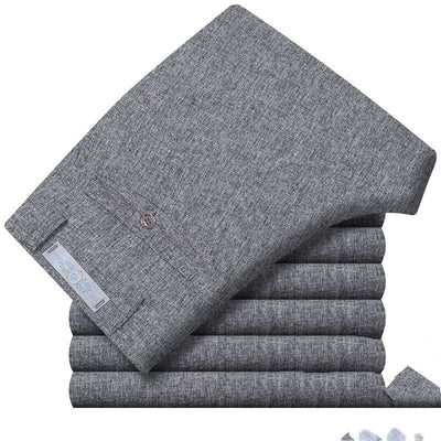Pantalones Casuales de Verano para Hombres Maduros - Cintura Alta Recta Holgada - Image 6