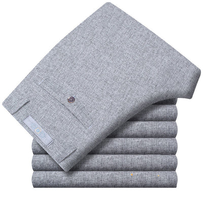 Pantalones Casuales de Verano para Hombres Maduros - Cintura Alta Recta Holgada - Image 3