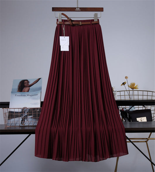 Falda Plisada de Gasa Fluida con Largo Midi y Caída Elegante - Image 4
