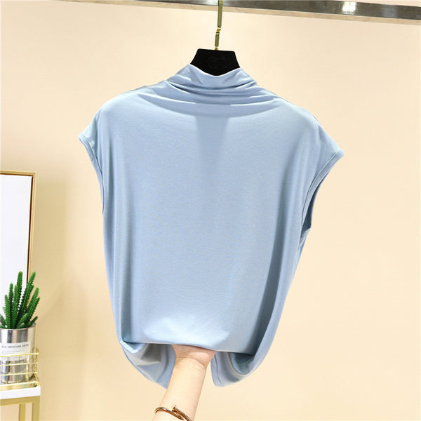 Blusa Suelta de Color Liso con Top Interior
