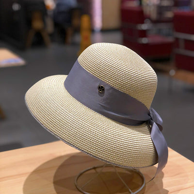 Sombrero de Paja Retro con Moño para Playa - Estilo Verano Femenino - Image 8