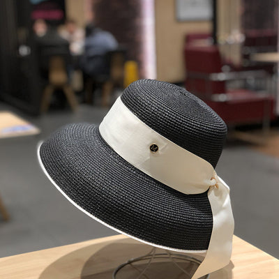 Sombrero de Paja Retro con Moño para Playa - Estilo Verano Femenino - Image 2