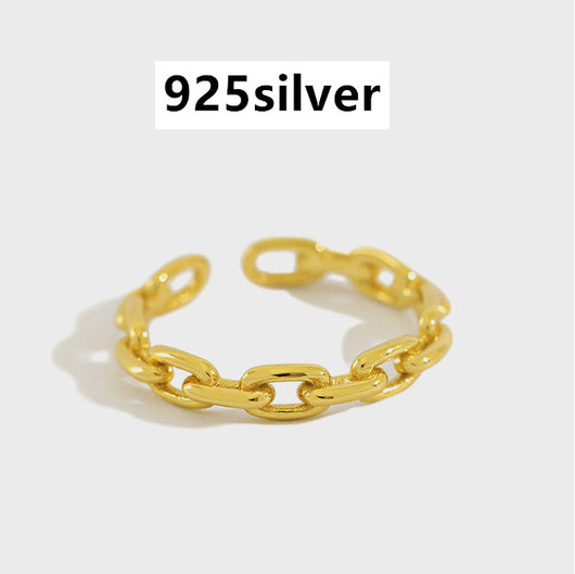 Anillo Abierto de Cadena Fina Calada para Mujer - Image 7