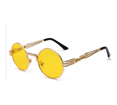 Gafas de Sol Redondas Steampunk Doradas con Cristales Espejados - Estilo Retro Vintage Unisex - Image 22