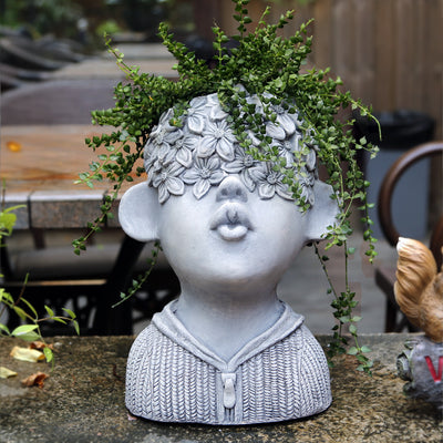 Maceta Decorativa de Cemento para Suculentas - Diseño Floral para Balcón y Jardín - Image 10