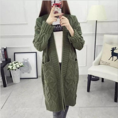 Chaqueta Suéter con Bolsillos Retorcidos para Mujer