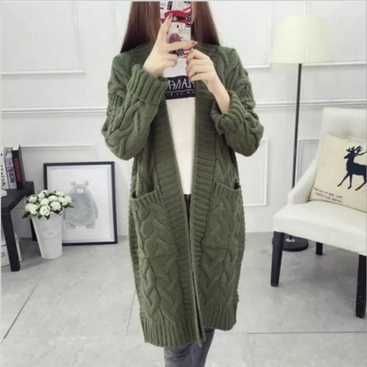 Chaqueta Suéter con Bolsillos Retorcidos para Mujer