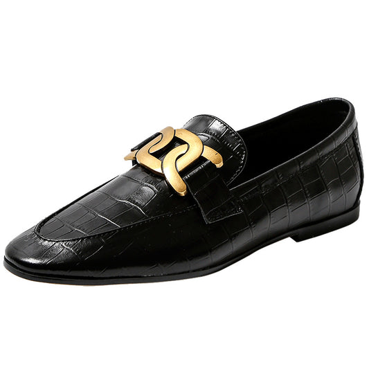 Zapatos Lefu para Mujer con Hebilla de Resorte y Suela Plana