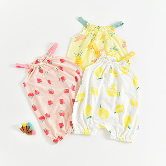 Enterizo Infantil de Algodón Absorbente con Tirantes