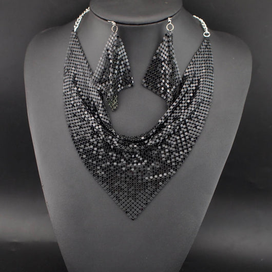 Collar de Seda con Lentejuelas - Conjunto Falso Collar Collar - Image 14