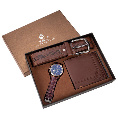 Conjunto Combo Cinturón de Cuero, Cartera y Reloj para Hombre - Image 4