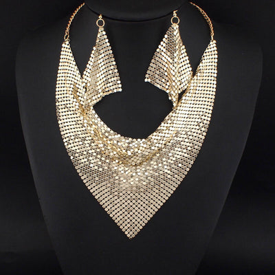Collar de Seda con Lentejuelas - Conjunto Falso Collar Collar - Image 4